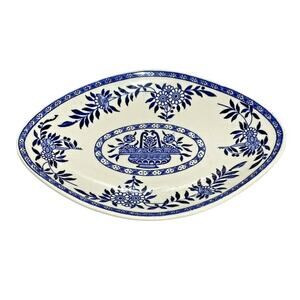 Sterling China USA Restaurant Ware STR42 shallow footed bowls (4) blue basket